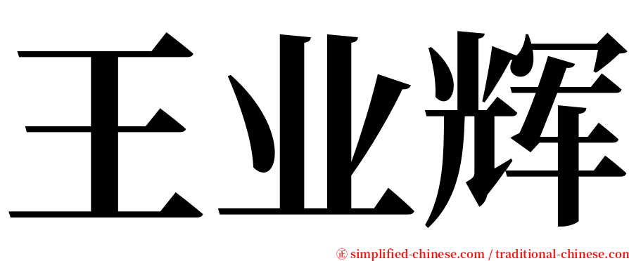 王业辉 serif font
