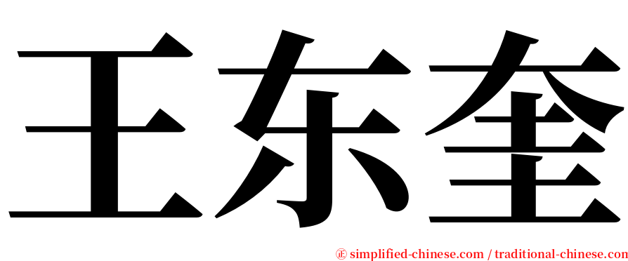 王东奎 serif font