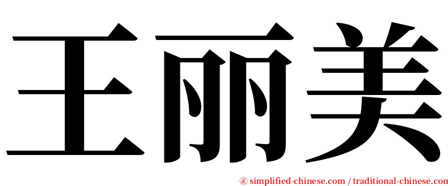 王丽美 serif font