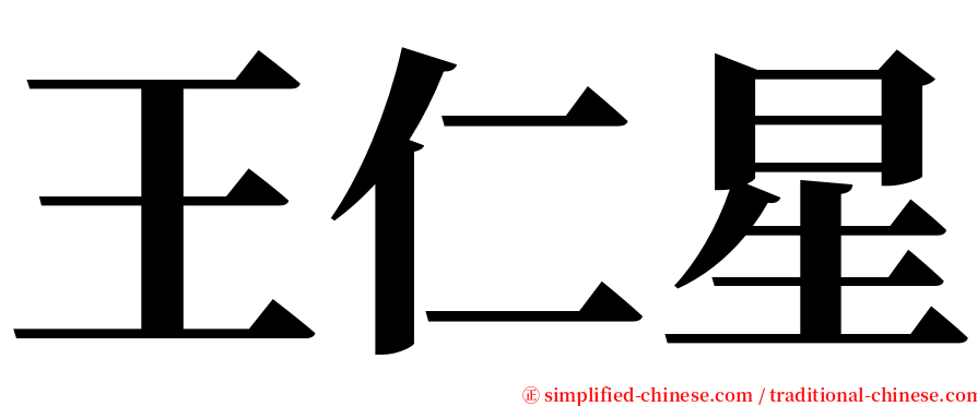王仁星 serif font