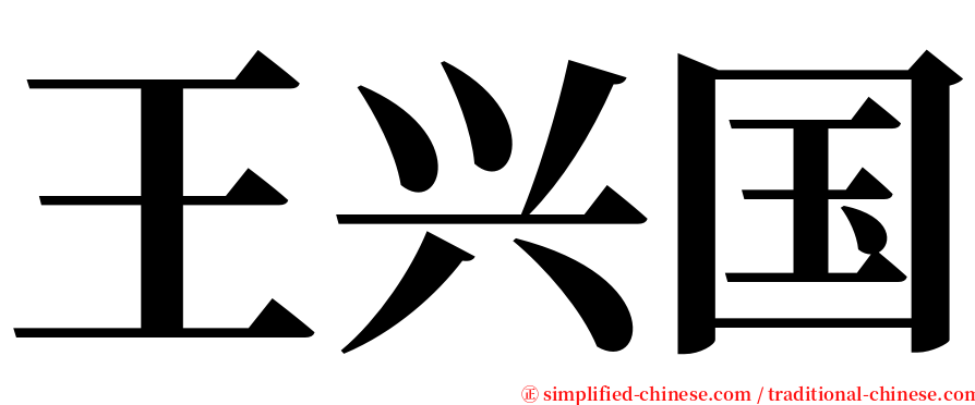 王兴国 serif font