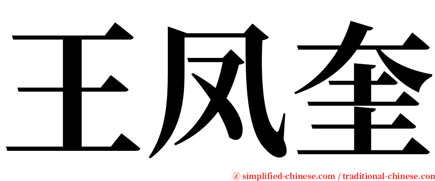 王凤奎 serif font