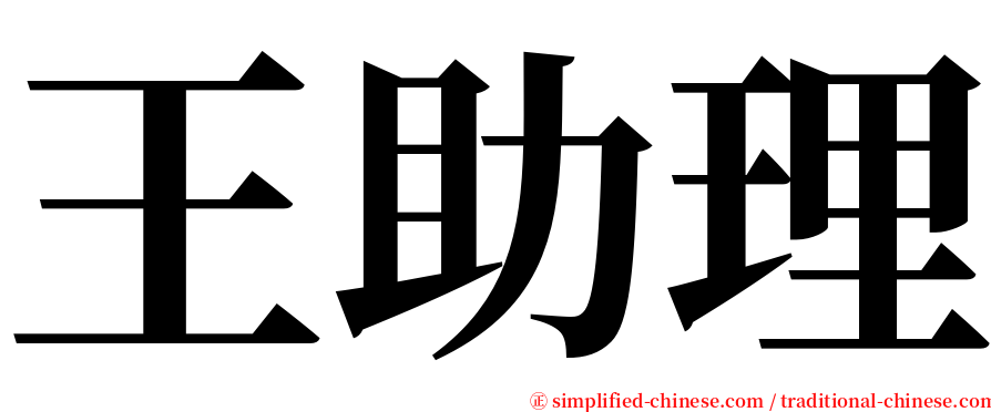 王助理 serif font