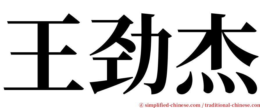 王劲杰 serif font