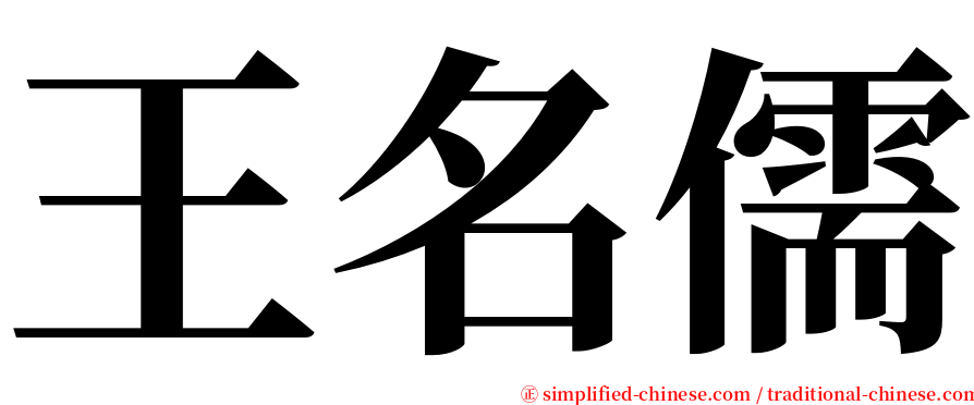 王名儒 serif font