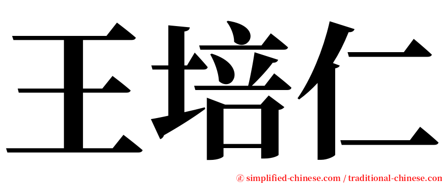 王培仁 serif font