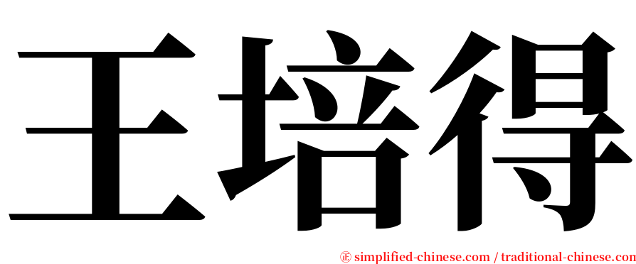 王培得 serif font
