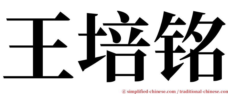 王培铭 serif font