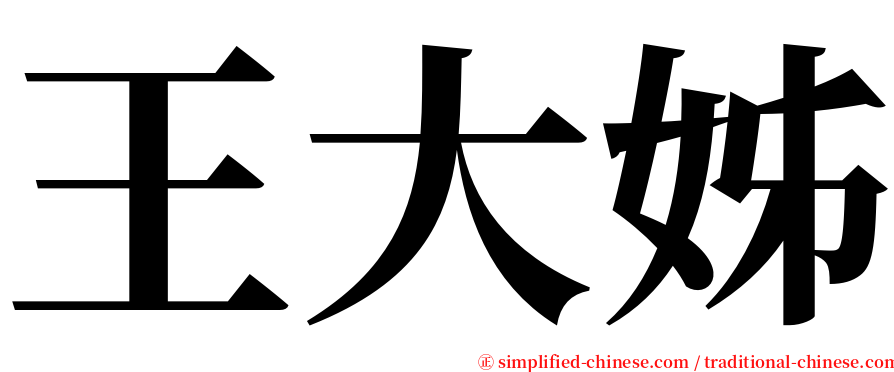 王大姊 serif font