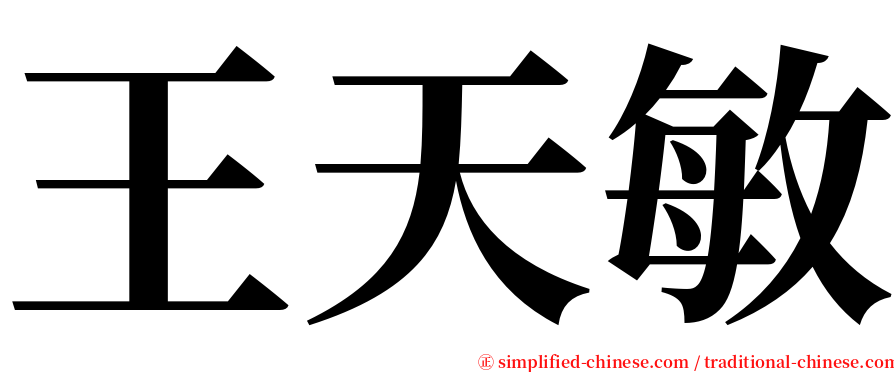 王天敏 serif font