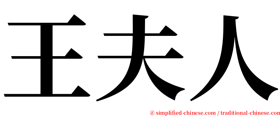 王夫人 serif font