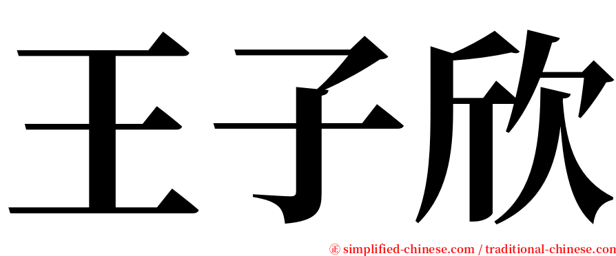 王子欣 serif font