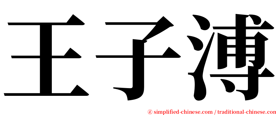 王子溥 serif font