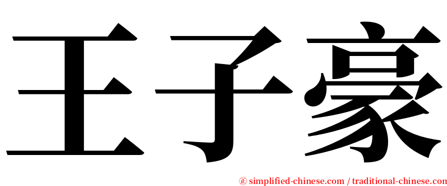 王子豪 serif font