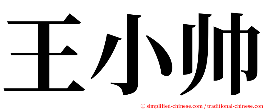王小帅 serif font