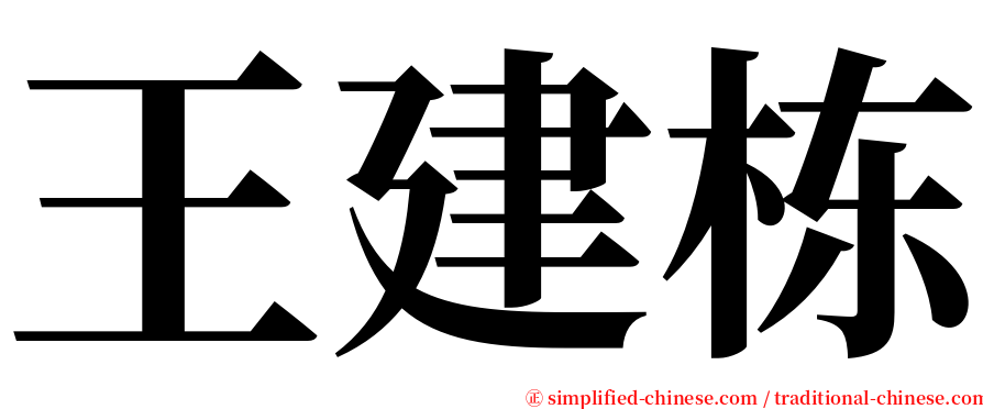王建栋 serif font