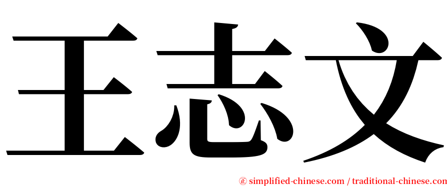 王志文 serif font