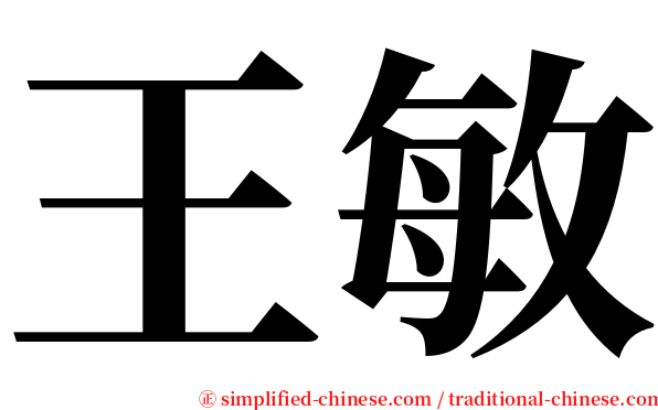 王敏 serif font