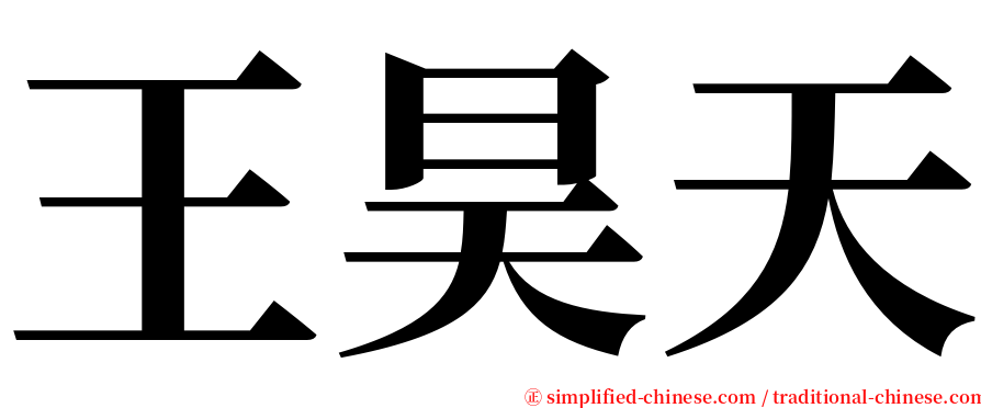 王昊天 serif font