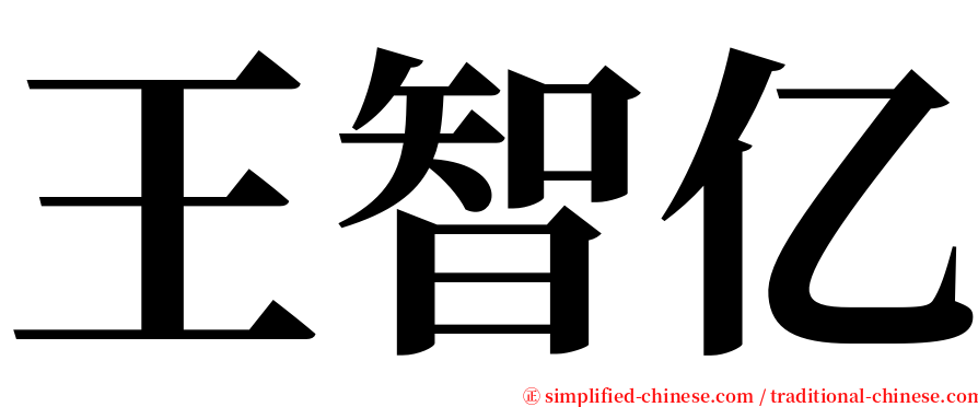 王智亿 serif font