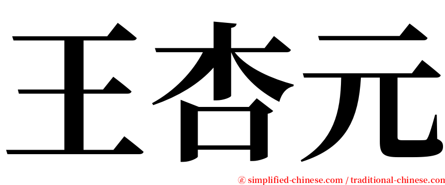 王杏元 serif font