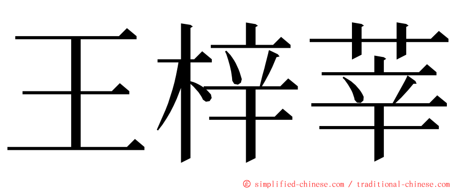 王梓莘 ming font