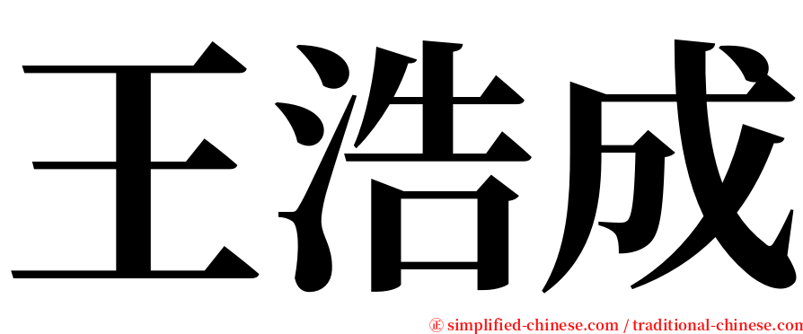 王浩成 serif font