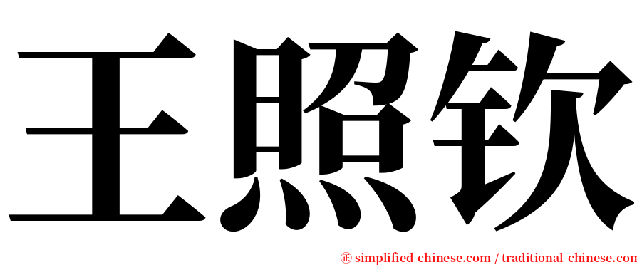 王照钦 serif font