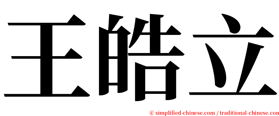 王皓立 serif font