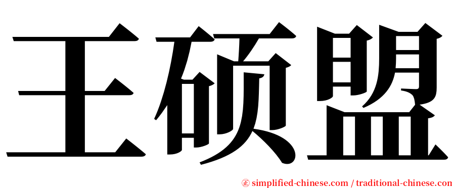 王硕盟 serif font