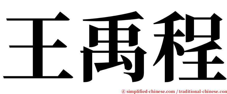 王禹程 serif font