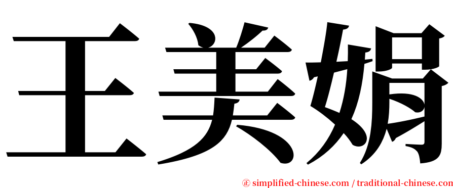 王美娟 serif font