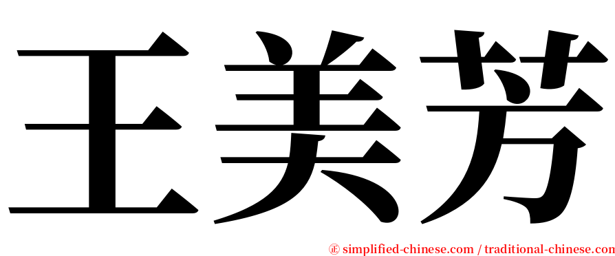 王美芳 serif font