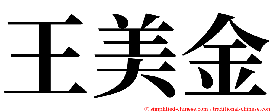 王美金 serif font