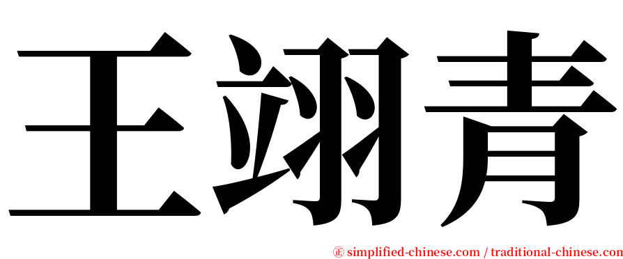 王翊青 serif font
