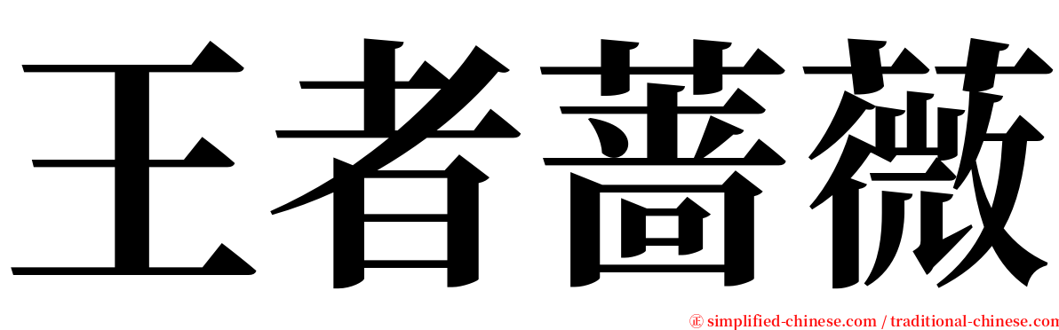 王者蔷薇 serif font