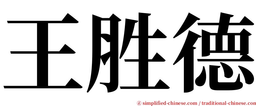 王胜德 serif font