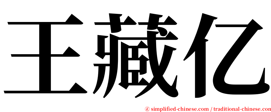 王藏亿 serif font