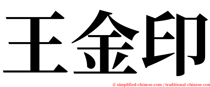 王金印 serif font