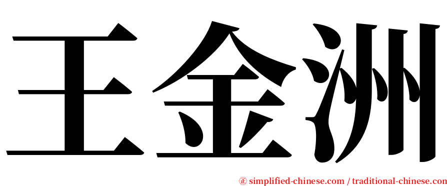 王金洲 serif font