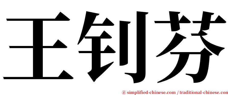 王钊芬 serif font