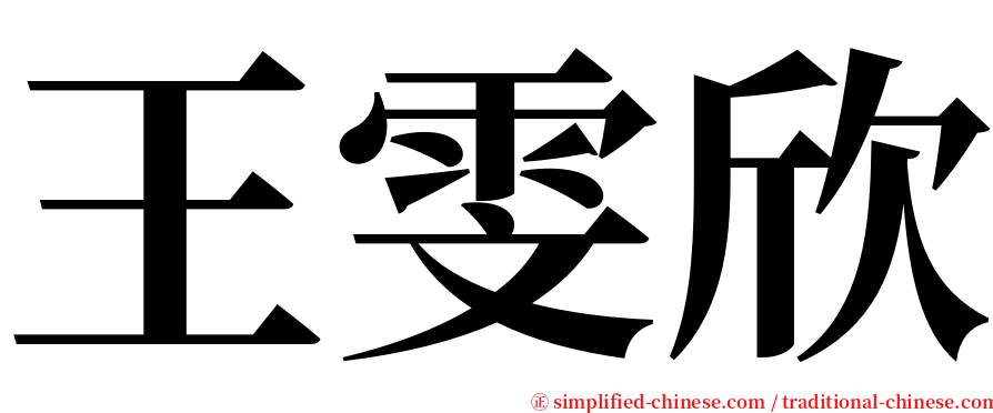 王雯欣 serif font