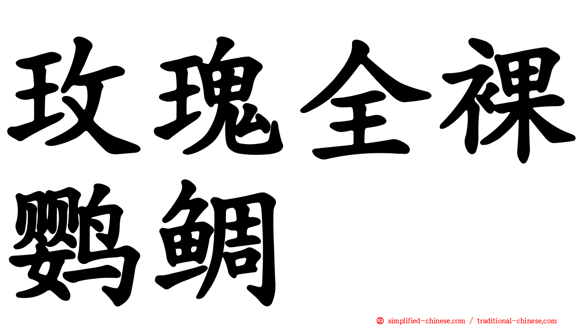 玫瑰全裸鹦鲷