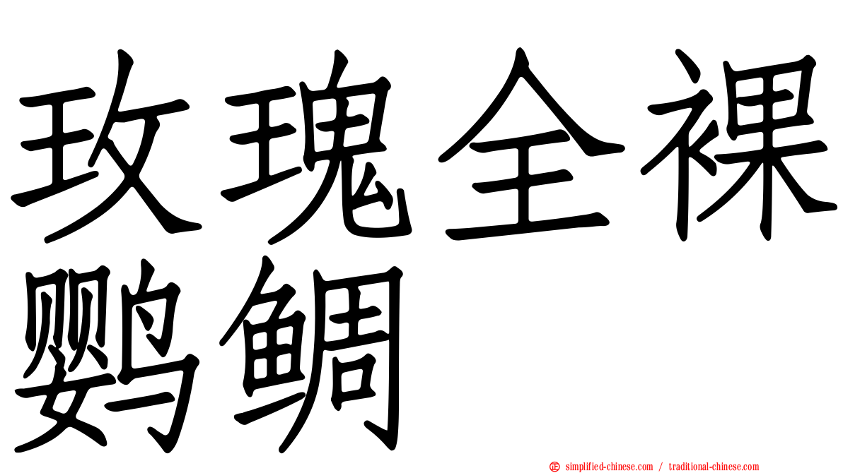 玫瑰全裸鹦鲷