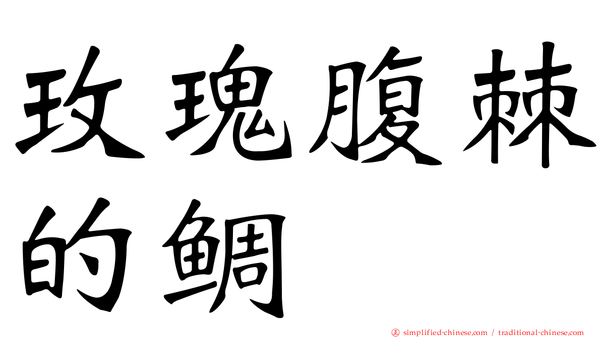玫瑰腹棘的鲷