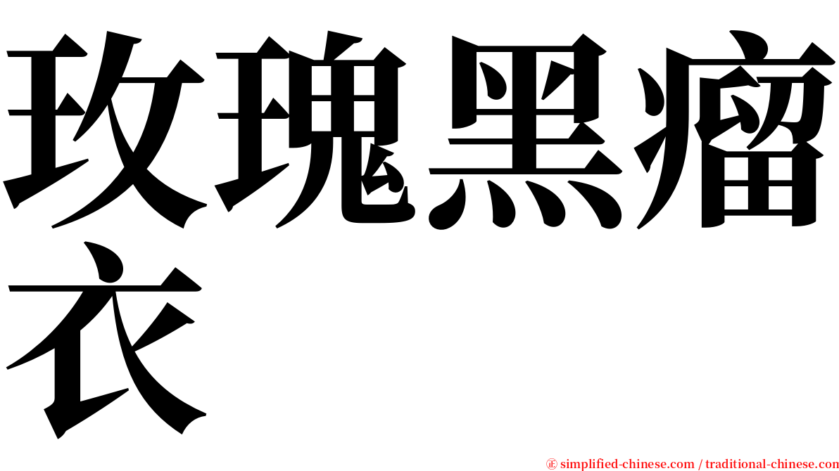 玫瑰黑瘤衣 serif font