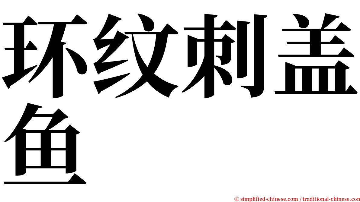 环纹刺盖鱼 serif font