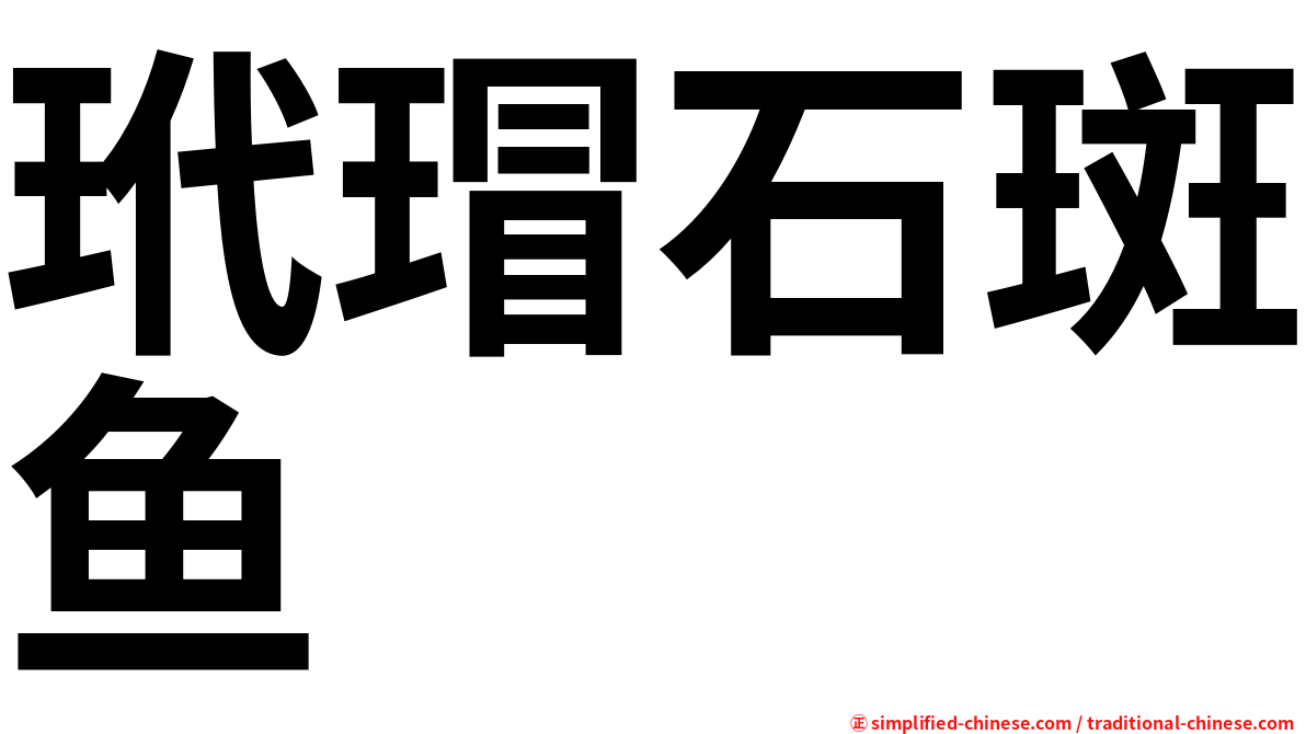 玳瑁石斑鱼