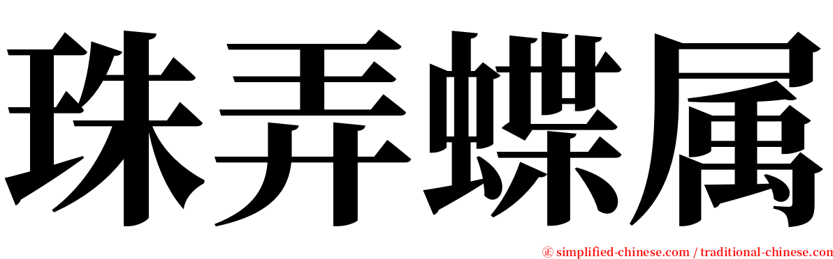 珠弄蝶属 serif font