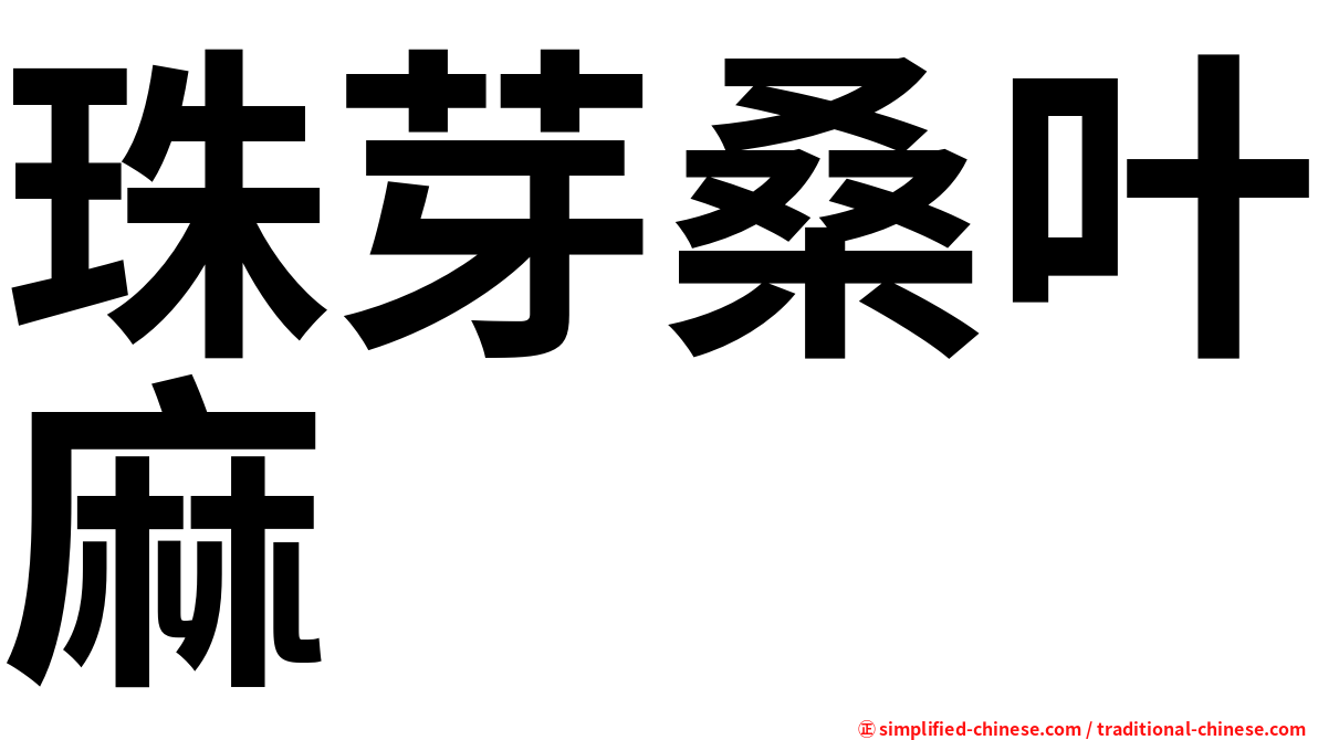 珠芽桑叶麻